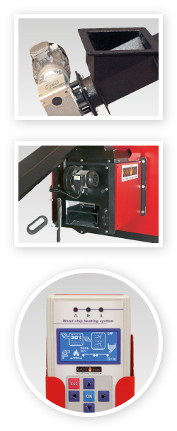 Bild detaljbilder på flisbrännare